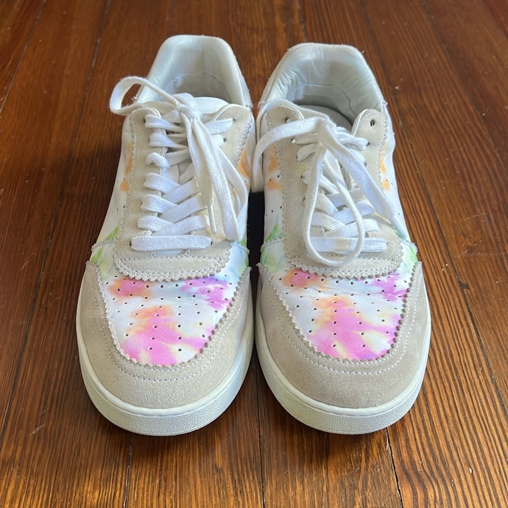 Loeffler Randall leather printed sneakers.